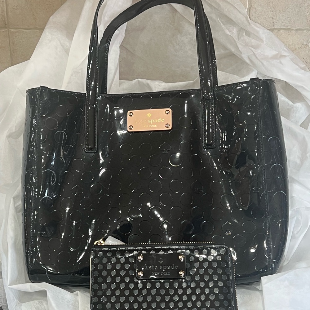 Kate Spade Black Tote Bag& Wallet♠️♠️♠️♠️